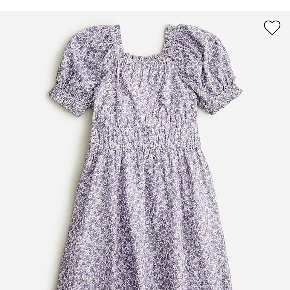 New with tags. Girls' puff-sleeve tie-front dress in floral.
